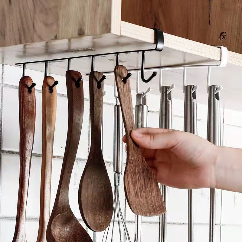 Towel Hooks Kitchen Mug Holder Coffee Cup Rack Hanging Shelf Organizer Sturdy Hanger Stainless Steel Door Rear Shelf Hooks Rails