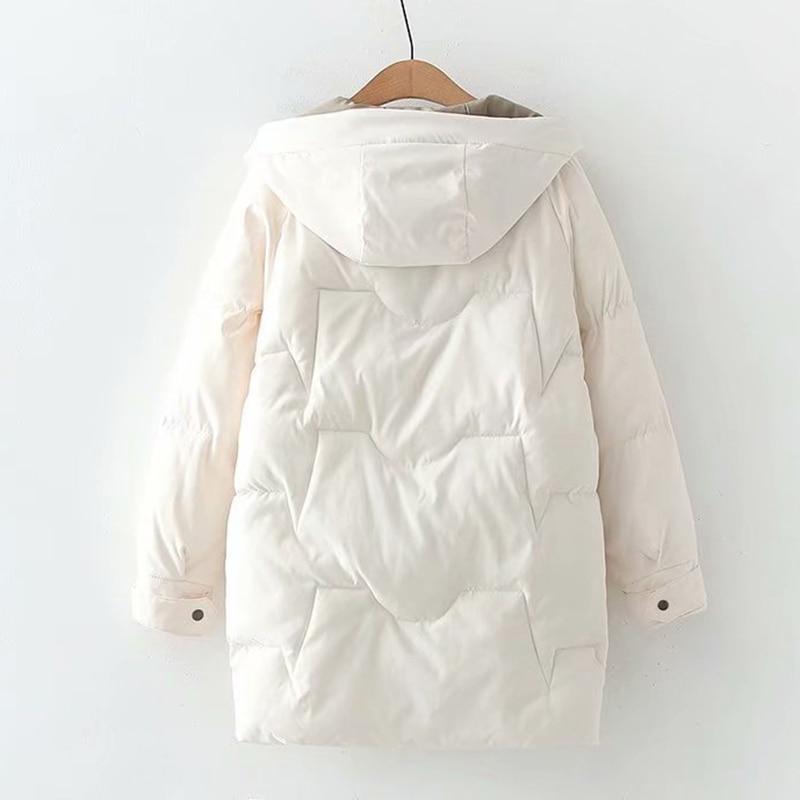Winter Warm Long Down Parkas Women Harajuku Loose Hooded Winter Jacket Female Chic Thicken Cotton Down Jacket Women 2022