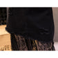 European and American Bag Hip Mesh Fashion Long Skirt Women's High Waist Denim Bias Cut Lace Stitching Skirt