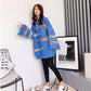 Winter Round Neck Thick Loose Sweater Women Outer Wear Inside Flare Sleeve White Sweater