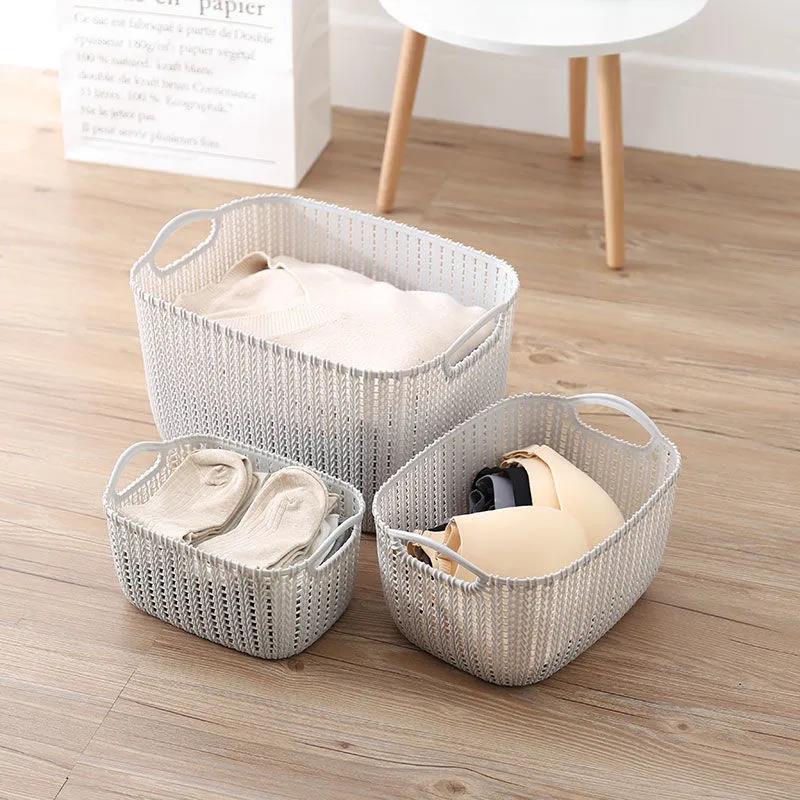 Imitation Vine Desktop Storage Basket Plastic Baskets Clothing Basket Bathroom Supplies Storage Basket