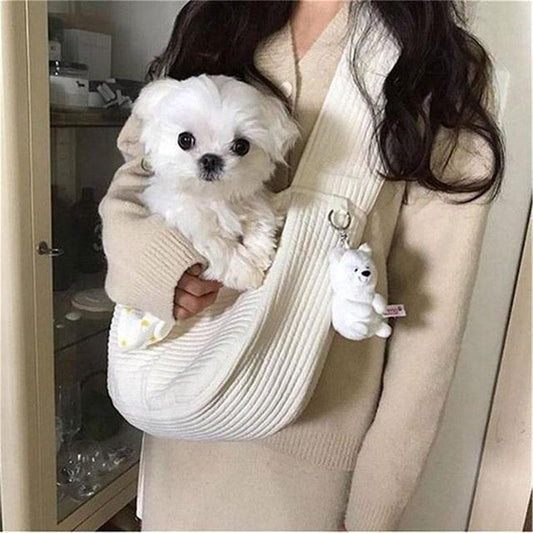 Handmade Pet Dog Carrier Outdoor Travel Handbag Canvas Single Shoulder Bag Sling Comfort Travel Tote Shoulder Bag Breathable