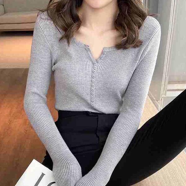 V-neck Sweater Women's Spring and Autumn Clothes with A Slim Bottoming Shirt Autumn and Winter Western Style Thin Knitted Sexy Top