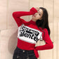 Pofulove Colorblock Lettering Turtleneck Sweater Hong Kong Style Retro Bottoming Slim Fit