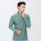 Spring and Autumn Sportswear Men's Loose Pullover Casual Running Wear Thin Half-Zip Elastic Fitness Long Sleeve Quick Drying Clothes