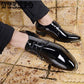 Business casual shoes, patent leather shoes, large size, pointed shoes, males,increased British wind