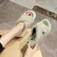 Heightening Woolen Slippers Women's Thick Soled Shoes In Autumn and Winter Versatile Non Slip Women's Slippers Outside