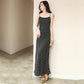 Polka Dot Suspenders Dress Women Summer Long Over The Knee  A-line Skirt