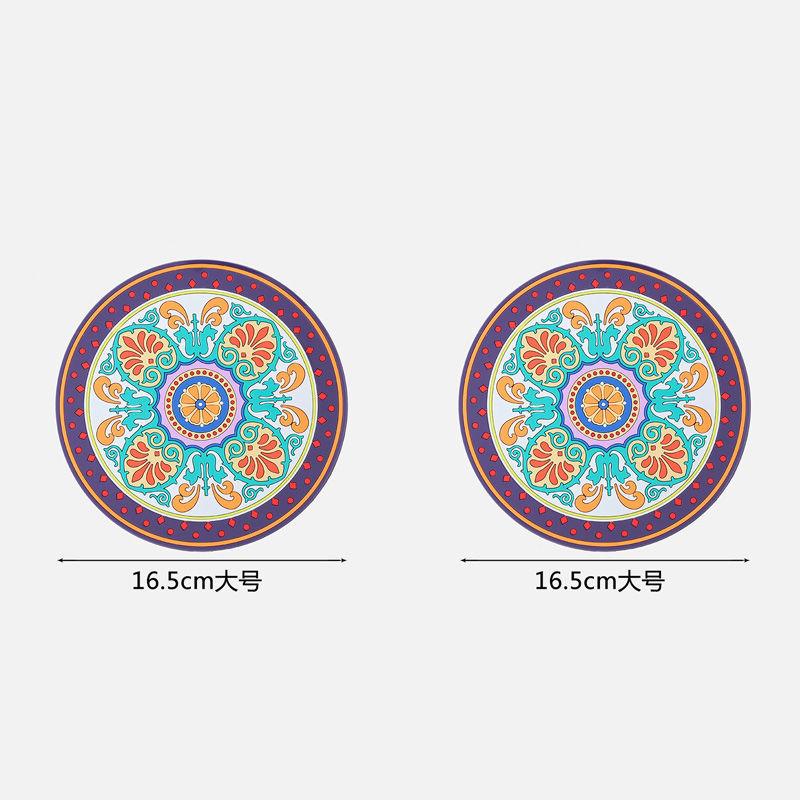 1/2/4pcs Mandala Pattern Creative Silicone Coaster Household Anti-scalding Mat Coffee Drink Coaster