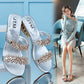 Size 34-41 Summer Women Outdoor Flat Bohemian Beach Flip Flops Wear-resistant Non-slip Office Lady Waterproof Diamond Sandals