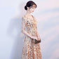 Banquet Evening Dress Noble Gold Sequins Dinner Host Dress Female Annual Chairman Section Was Thin