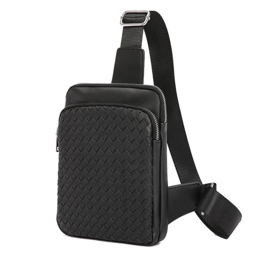Chest Bag Men Waterproof Large Capacity Woven Crossbody Bag Outdoor Leisure Sports Shoulder Bag