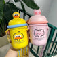 Korean Version of The Super Cute Cartoon Bear 316 Stainless Steel Thermos Cup Cute Girl Ins Strap Student Children's Cup