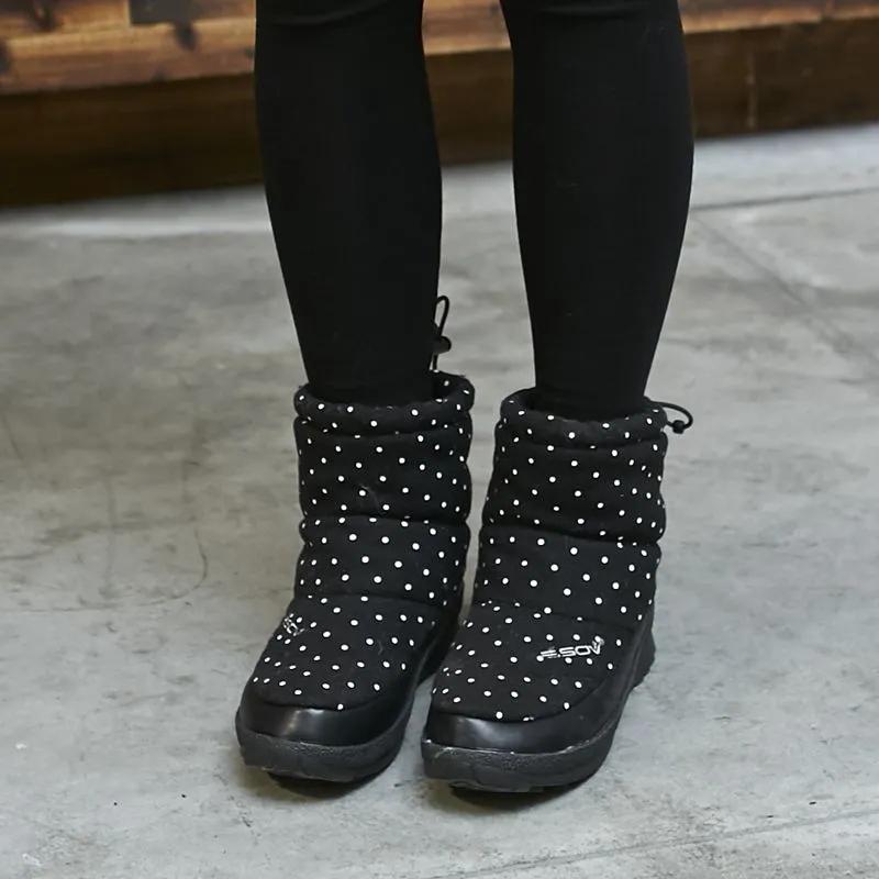 Women's Wear-resistant Ski Boots Down Warm Boots Winter Thick Cotton Shoes Outsole Home Shoes Mother Boots