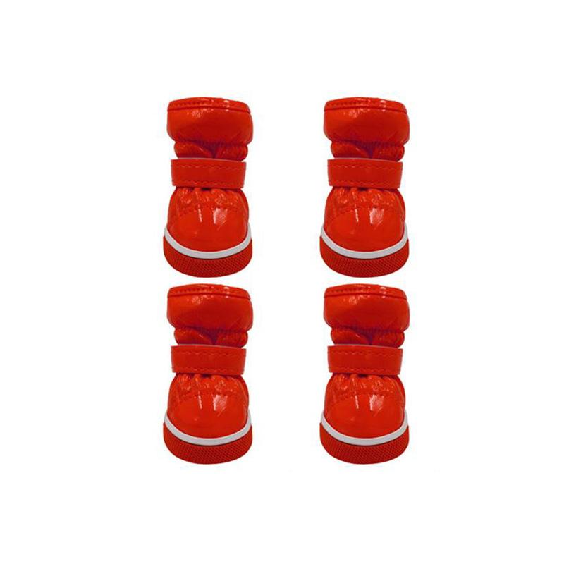 Pet Shoes 4 Pieces Outdoor Indoor Dog Shoes Teddy Winter Shoes Bichon Pet Dog Walking Shoes Snow Boots Keep Warm Cotton Boots Wear-resistant Boots