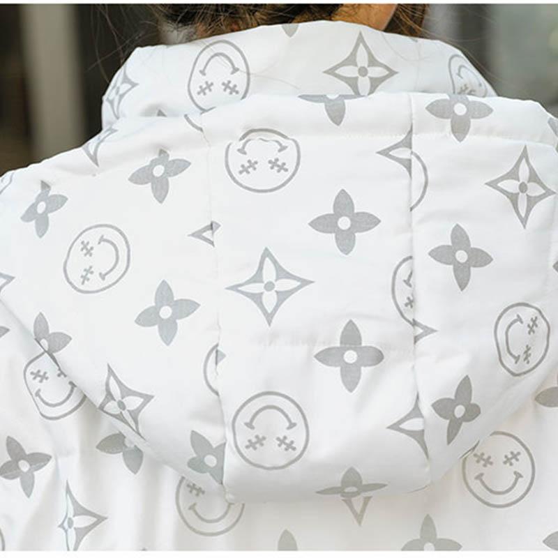 WTEMPO Winter Down Jacket Women Mid-length Hair Luminous Loose Fashion White Duck Down Jacket