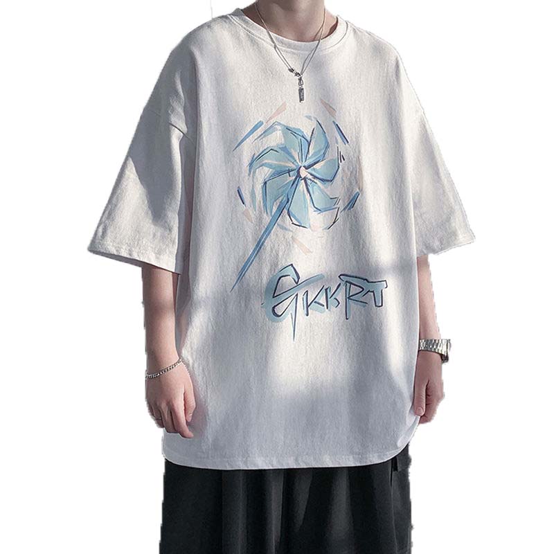 New Summer T-shirt Men's Short-sleeved Handsome and Versatile Round Neck Loose Student T-shirt