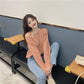 Autumn and Winter Loose Pullover Sweater Feminine Off-shoulder Long-sleeved Knitted Solid Color Warm Bottoming Top