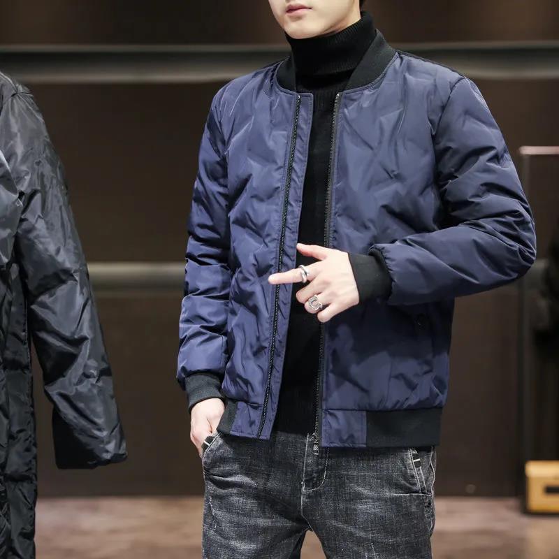 Winter Lightweight Down Jacket Men's Baseball Collar Short Slim Youth Trend Plus Size Thick Coat