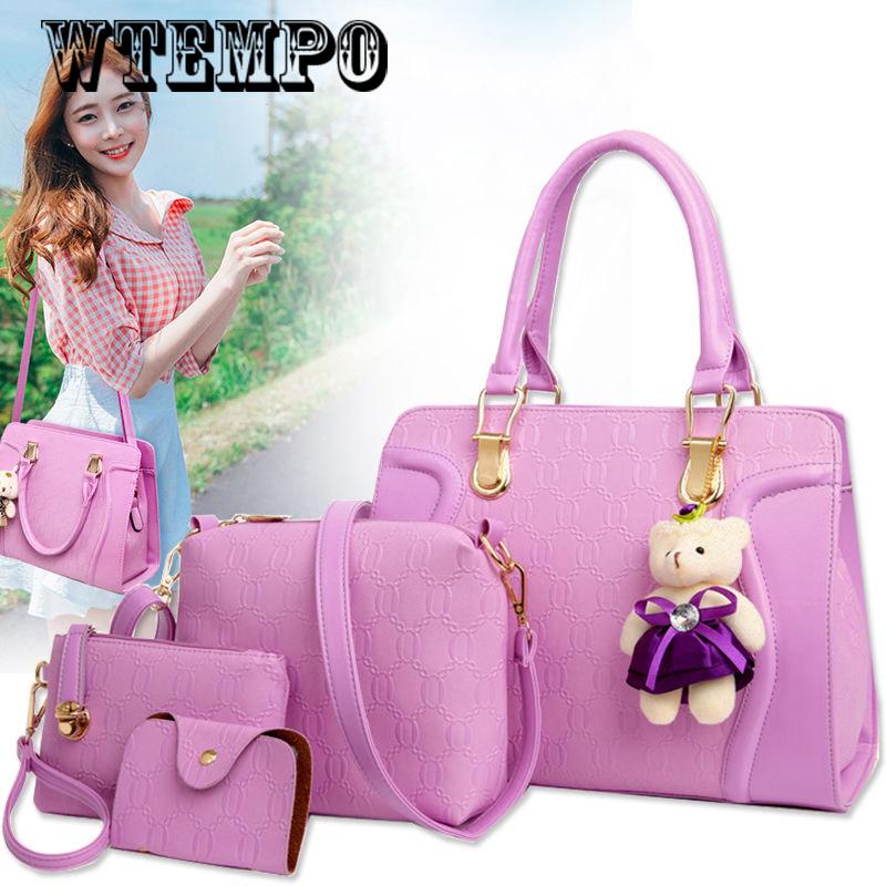 Messenger bag simple personality handbag trend leisure bag four-piece female fashion wild shoulder