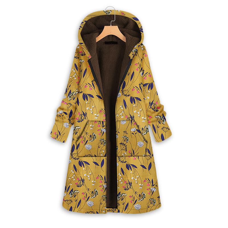 Women Winter Jacket Printed Thick Warm Hooded Parkas Coat Printed Long Casual Plus Size Jacket and Coat 2021 Winter New Lady Warm Coats