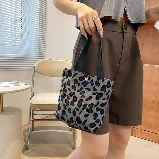 Spring and Summer All-match Leopard Zebra Student Outing Canvas Bag Tote Bag Mobile Phone Cloth Bag Handbag Female