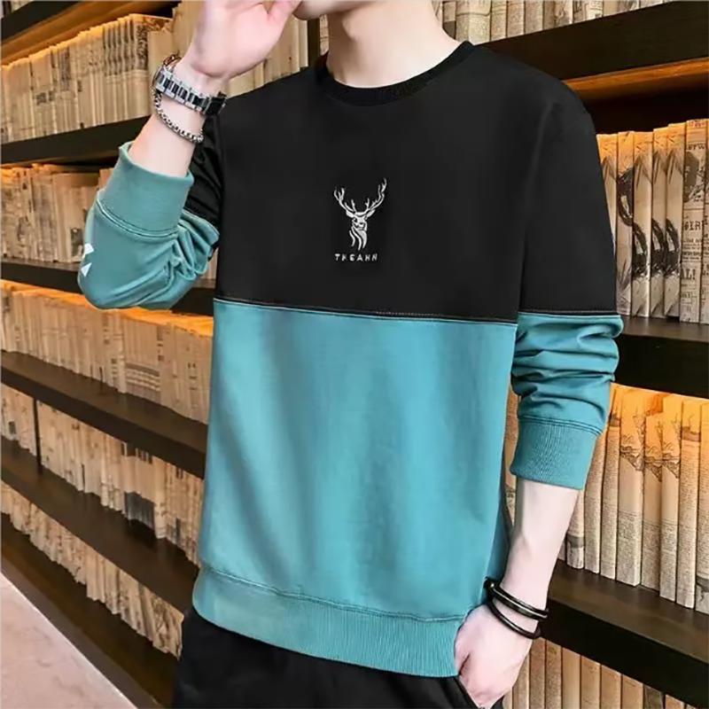 Winter and Autumn Men's Loose Round Neck Pullover Sweater Men's Korean Youth Long-sleeved Sweatshirts