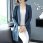 Autumn and Winter Wool Cardigan Sweater Large Size Medium and Long Loose Jacket Pure Color Simple Middle-aged Ladies Jacket