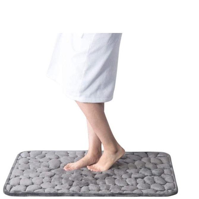 Cobblestone Embossed Bathroom Bath Mat Non-slip Carpets In Wash Basin Rug Shower Room Doormat Memory Foam Pad
