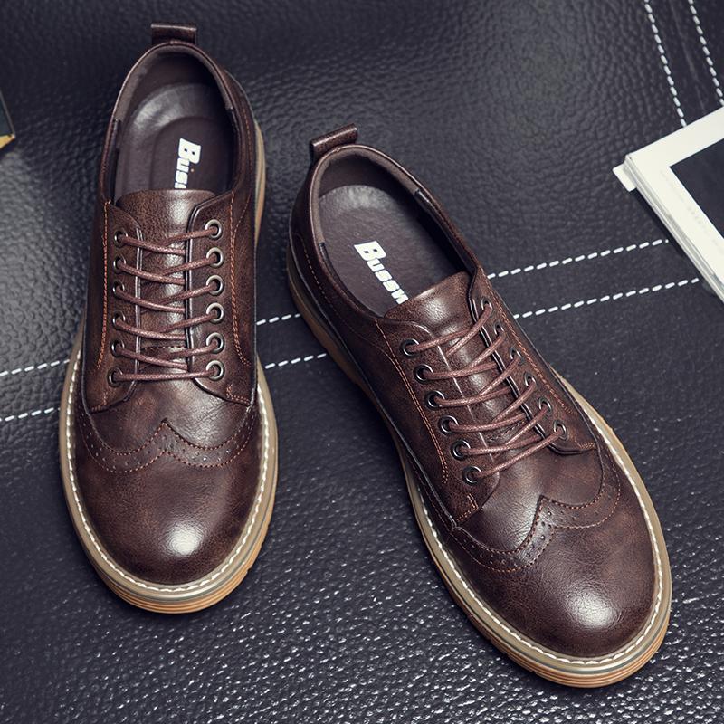 Oxford Shoes Men's Brock Leather Shoes Men's Work Shoes British Shoes Men's Casual Sneakers