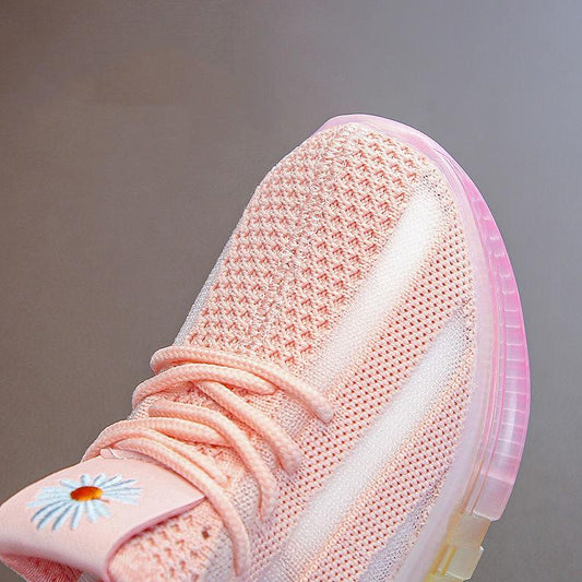 Unisex Children's Sports Shoes Comfortable and Lightweight Sports Running Shoes Breathable Non-slip Net Shoes for Schoolgirls