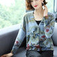 Women Cardigans Sweater Autumn Winter Floral Knitted Coat Cardigan Single Breasted Casual Knit Jacket Sweater