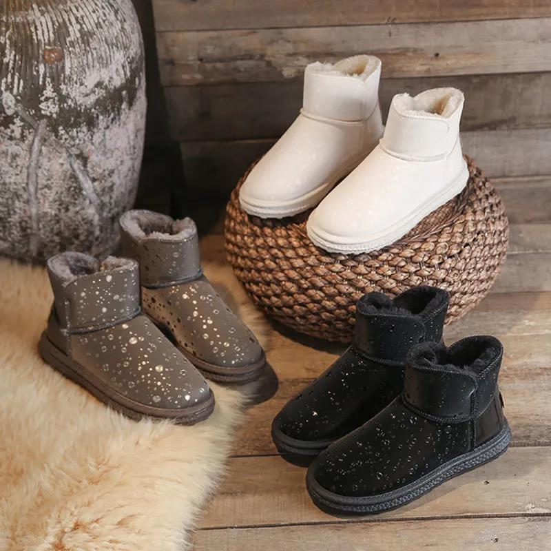 Snow Boots Women's Waterproof Winter Cotton Shoes Short Tube Thickened Plus Velvet Short Tube Ankle Boots
