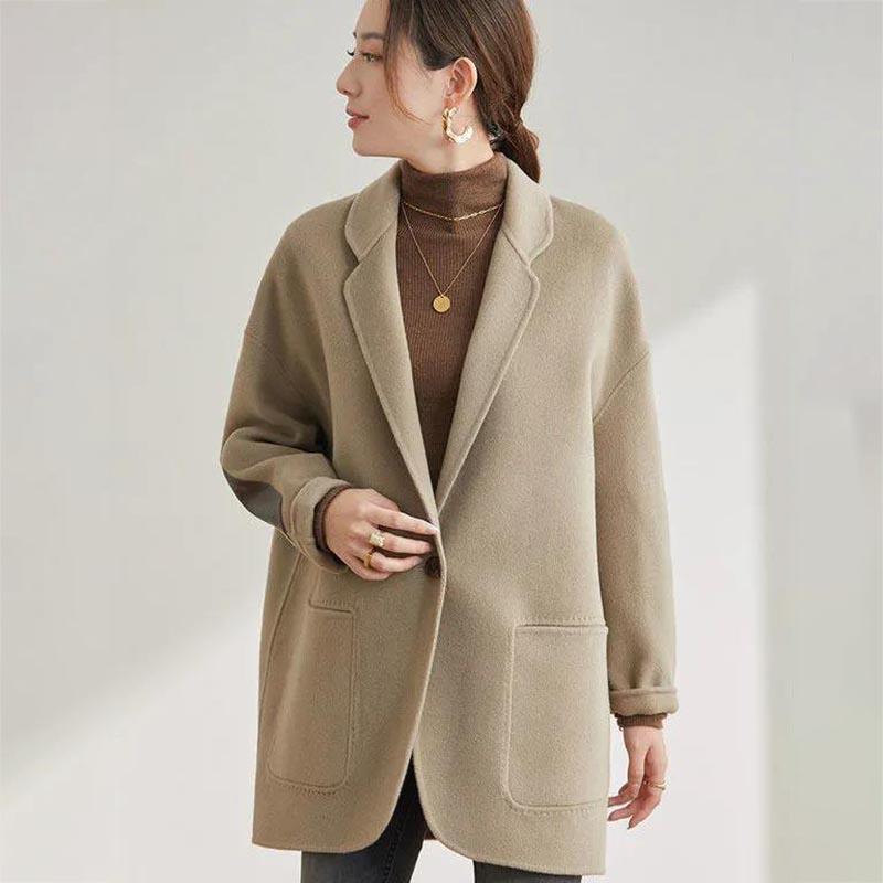 Woolen Coat Women's Autumn and Winter Short Suit Double-sided Plush Coat