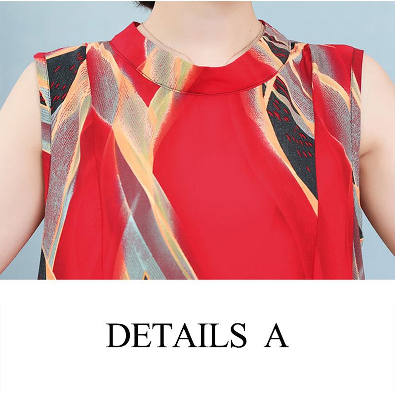 Cotton Silk Dress Female Summer Mother Sleeveless Mid-length Loose Large Home Night Skirt Beach Skirt