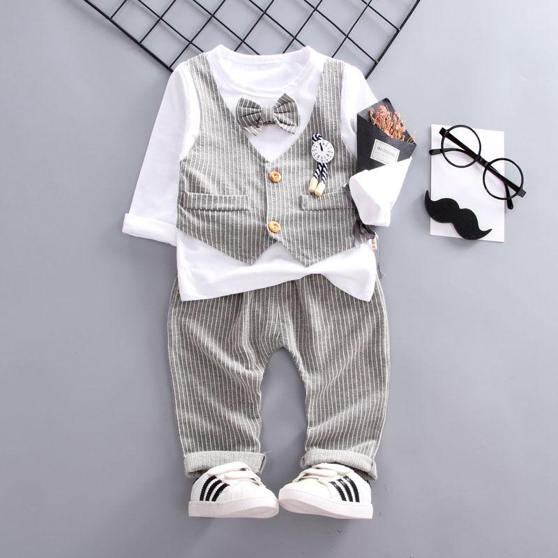 Baby Suit Three-piece Suit Children Boy Suit Kids British Style Flower Girl Dress Tide