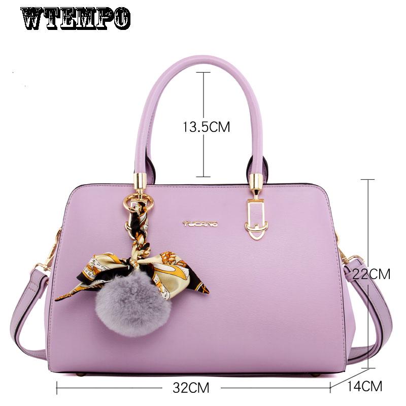 Fashion Lady Bag Large Capacity Single Shoulder Messenger Bag All-match Handbag Hair Ball Decoration