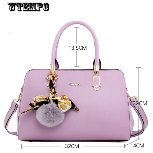 Fashion Lady Bag Large Capacity Single Shoulder Messenger Bag All-match Handbag Hair Ball Decoration