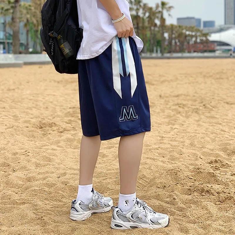 Men's Summer Breathable Cool Casual Outer Wear Shorts Loose All-match Five-point Ins Style Basketball Sports Pants