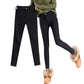 Plus Fleece Leggings Women's Plus Size Outer Wear Autumn and Winter High Waist Thin Black Pants Pencil Feet Solid Color Warm Pants