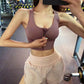 Women's Sports Zipper Underwear Gym Bra Wide Shoulder Strap Yoga Vest Running Shockproof Gather Underwear Push Up Bra Top Lingerie Yoga