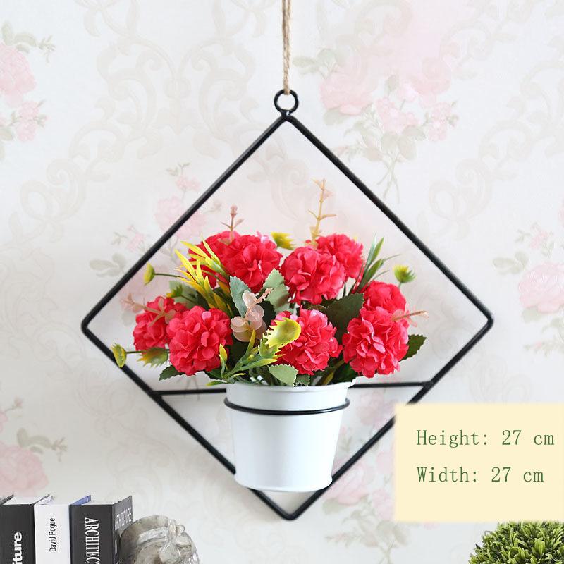 Pendant Simulation Floral Potted Plant Home Hanging Wall Hanging Decoration Artificial Flower Wall Plastic Flower Basket Living Room Wall Decoration