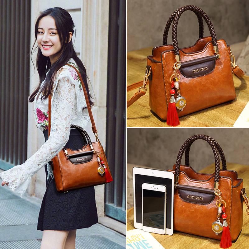 Leather Retro Women's Bag Vintage Women Shoulder Bag Crossbody Bag Messenger Handbag