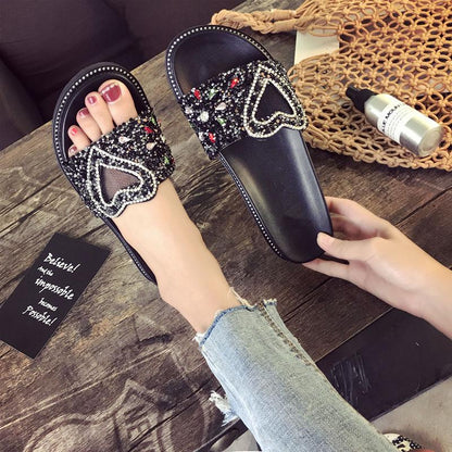 Sandals rhinestone sponge cake thick bottom ins sandals and slippers female summer wear fashion wild