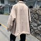 Spring and Autumn Woolen Plaid Jacket Men's Trend Ins Windbreaker Jacket Hong Kong Style Loose Retro Coat