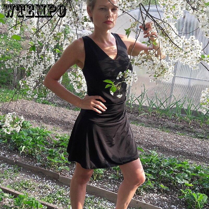 Summer Plus Size Dress Women Black Sleeveless V-neck Swimwear Swimdress and Shorts Set Sexy Mini Beach Dresses Girl
