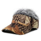 Men's Wig Hat Autumn Winter Funny Baseball Cap Outdoor Sports Leisure Hat Faux Fur Adjustable Sports Cap