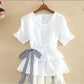 Chiffon Shirt Large Size Skirt Dress Set Waist Western Style High Waist A-Line Skirt