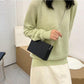 Women Box Bag Print Casual Clutch Purse Shoulder Crossbody Bags Weave Pattern Metal Chain Pu Leather