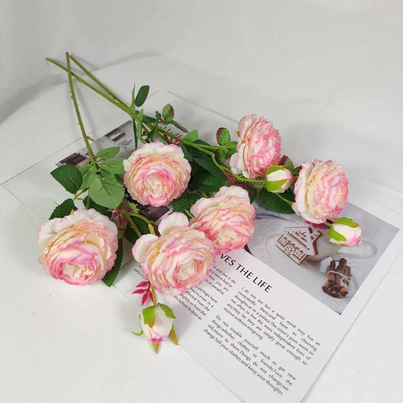 Simulation Peony Rose Bouquet Wedding Home Living Room Decoration Tea Table Fake Flower Silk Flower Flower Arrangement